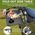 thumbnail image 2 of Fenbeli 300lbs Folding Camping Chairs with Cooler Bag and Table, Lawn Chairs for Outside, Sports, Fishing, Black, 2 of 8