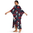 thumbnail image 3 of DISNIMO Women's Kaftan Maxi Dress Skull Rose Printed Batwing Sleeve V Neck Beach Swimsuit Cover Ups Loose Fit Bathing Suit Coverup Lightweight Caftan Dresses Soft Loungewear, 3 of 7