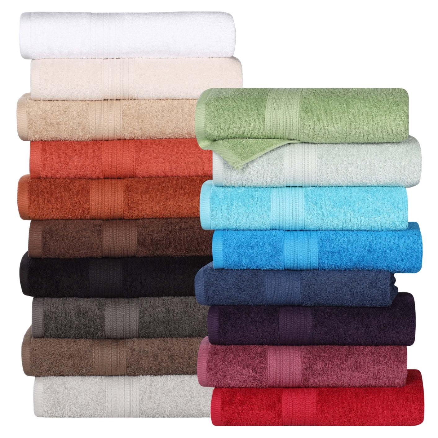 Superior Eco-Friendly Cotton Solid 12-Piece Rust Towel Set