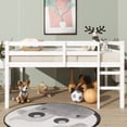 thumbnail image 3 of URTR Full Size Low Loft Bed with Rails and Ladder, Rubber Wood Full Loft Bed Frame with Large Under-Bed Space, Low Profile Bedframe for Bedroom, White, 3 of 8