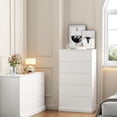 thumbnail image 6 of White Dresser for Bedroom, 5 Drawer Dresser, 2PCS Tall Dresser Modern Wooden Closet Dresser & Chest of Drawers for Closet, Living Room Hallway,2pcs, 6 of 6