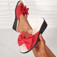 thumbnail image 2 of UTTOASFAY Women's Wedge Sandals,Bow Open Toe Fish Mouth Slippers,Mid Heel Casual Summer Shoes,Soft Sole Outdoor Slip-On Footwear, 2 of 7