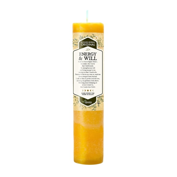 Blessed Herbal “Energy and Will” Candle – Herbal Aromatherapy Candle for Motivation & Focus
