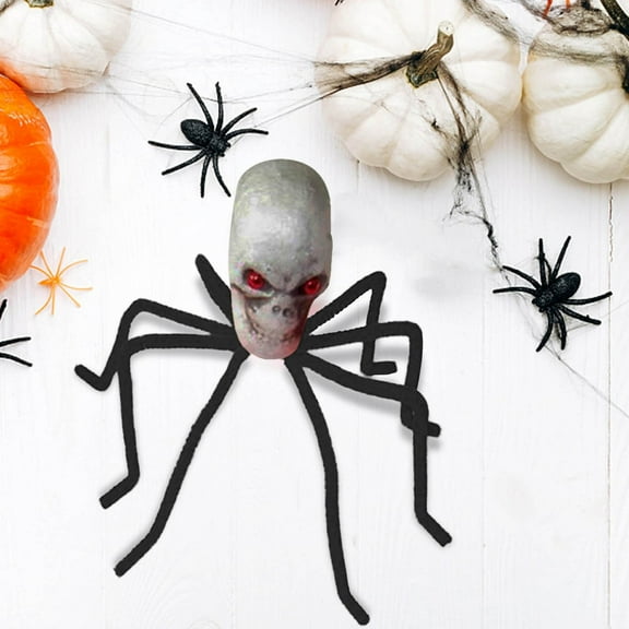 Fnochy Skull Spiders Halloween Decorations Props, Kids Toy House Decoration Scary Spiders Decor Halloween Party