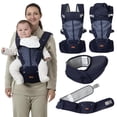 thumbnail image 1 of Portabebés BabbleRoo Negro Ergonómico 6 en 1 con Asiento de Cadera y Soporte Lumbar para Recién Naci, 1 of 9