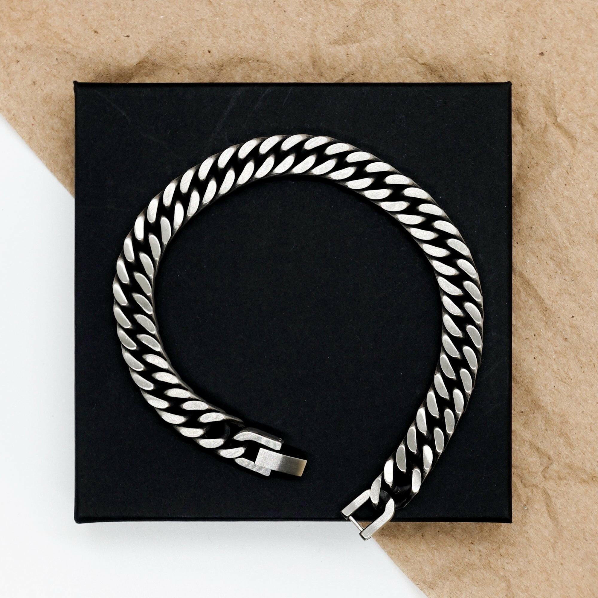 Waiter Cuban Link Chain Bracelet - Ill Become Waiter or Die Trying - Inspirational Jewelry for Mens Birthday Gift