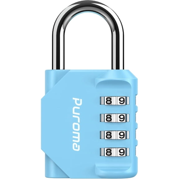1 Pack Combination Lock for Locker 4 Digit Outdoor Waterproof Padlock for School, Gym, Sports, Fence, Toolbox, Gate, Case, Outdoor, Hasp Storage, Cabinets (Sky Blue)