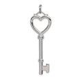 thumbnail image 1 of 925 Sterling Silver Heart Large Key Necklace Pendant Charm, 1 of 6