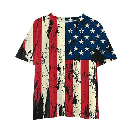 

Hbdhejl Girls Tees Kid Toddler Shirts 4Th Of July 3D Graphic Printed Tees Boys Novelty Fashion Short Sleeve T Shirts Unisex Casual Tops 8-9 Years
