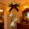 thumbnail image 7 of Dserfhy Christmas Bell Decoration 17.7" Hanging Jingle Bells with Plaid Bow Pine Needles Red Berries Rustic Holiday Decor for Door Wall Fireplace Christmas Tree Wreath, 7 of 7