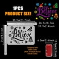 thumbnail image 2 of Christmas Believe Stencil 8.3x11.7inch Christmas Hats Holly Snowflakes Stencil Balls Bells Stars Stencil Word Believe Stencil Christmas Decoration Templates for Wall Tiles Floor Paper White DIY, 2 of 9