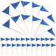 thumbnail image 3 of Flag Cupcake Toppers Small Triangle Toothpicks Diy Cake Decoration Wedding Theme Party 8.00X3.50X0.20CM Blue 60Pcs, 3 of 5