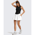 thumbnail image 6 of G4Free Lyocell Ruched Side Workout Tank Tops Woman High Neck Waist Length Gym Tanks Soft Relaxed Fit for Training, 6 of 8