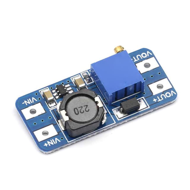 Módulo elevador de 5 piezas, placa elevadora ajustable de 2 A, 2-24 V a 5, 9, 12-28 V, componente electrónico