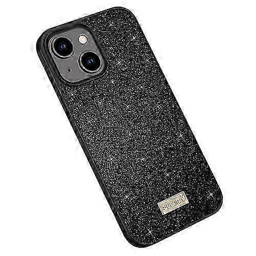 For iPhone 15 SULADA Glittery PC + TPU + Handmade Leather Phone Case