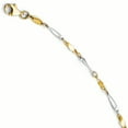 thumbnail image 1 of Leslie's 14K Two-tone Polished Fancy Link Anklet (Weight: 2.52 Grams, Length: 10 Inches), 1 of 3