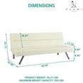 thumbnail image 5 of 3 Position Convertible Folding Futon Sofa Bed by Naomi Home-Color:Cream, 5 of 10