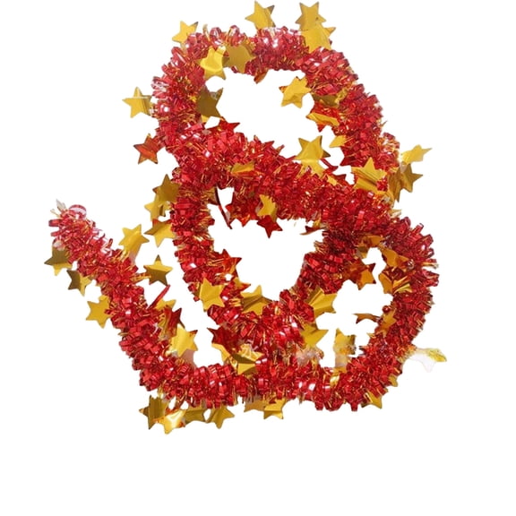 Virelaxpo Christmas Tinsel Garland Decorations Multicolor Ribbon for Tree Wall Fireplace DIY Holiday Party Decoration String 200cm Length