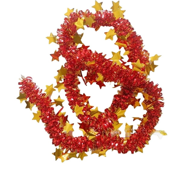 Christmas Tree Ribbon Decorations Multicolor Plastic Tinsel Garland 200 cm Long For Tree Handrails Wall Fireplace Holiday Home Decor