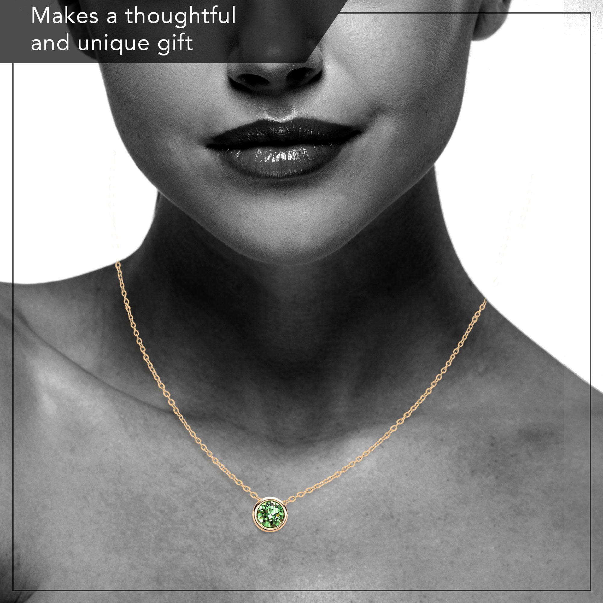 X & O Women's 14K Yellow Gold Plated Peridot Crystal Pendant Necklace