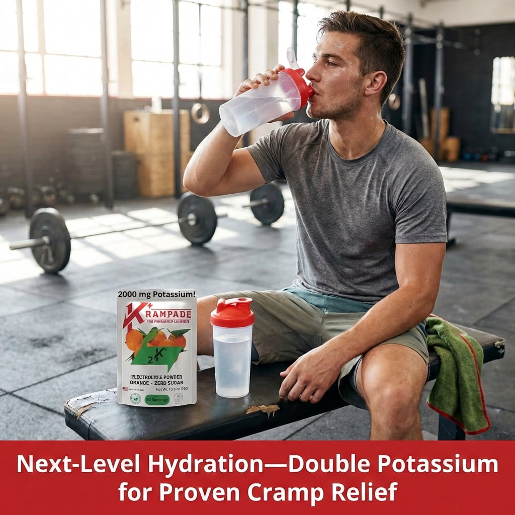 Krampade High Potassium Daily Electrolytes Powder Zero Sugar Orange Flavor, 50 Servings, Healthy Salt