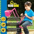 thumbnail image 2 of The Big Dig Ride-On Excavator Sandbox Digger, Metal Toy with 360-Degree Seat, Pink, 2 of 9