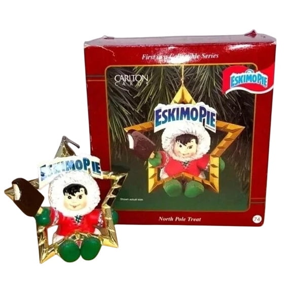 1998 North Pole Treat – Eskimo Pie (Frosty Friends) Carlton Cards Christmas Tree Ornament CXOR-091Y