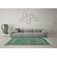 thumbnail image 3 of Ahgly Company Indoor Square Southwestern Light Blue Country Area Rugs, 8' Square, 3 of 4