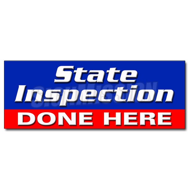 12" STATE INSPECTION DONE HERE DECAL sticker law inspector Walmart