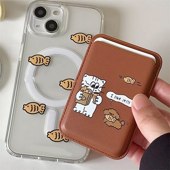 Korean cute cat transparent phone case for iPhone 15 14 12 13 11 pro Max for MagSafe wireless charge shockproof back cover Funda