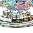 thumbnail image 2 of The Bradford Exchange Thomas Kinkade Silver Blessings Christmas Tree Handcrafted Tabletop Decor Color Changing Lights 30 Ornaments And a Holiday Village Encircled By Moving Train Plays 8 Carols 17"-in, 2 of 6
