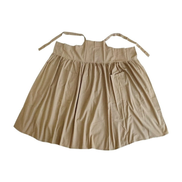 jifeng Thickened Apron Adjustable Shoulder Strap Work Apron for Garage Unisex Women beige