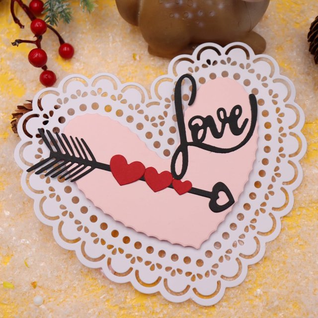 Troquel Love Arrow para hacer tarjetas, álbumes de recortes, manualidades