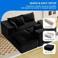 thumbnail image 4 of Dextrus 107 Inch Cloud Sectional Couch, Modern Modular Sofa with L-Shape Chaise, Upholstered Sofa for Living Room Bedroom, Black, 4 of 11