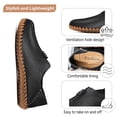 thumbnail image 2 of Men's Leather Loafers Casual Lightweight Flat Moccasins Outdoor Hiking Non-slip Driving Shoes Black 11 US, 2 of 7