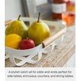 thumbnail image 3 of Yamazaki Home Fruit Basket, White, Steel + Wood, Handles, No Assembly, 3 of 6