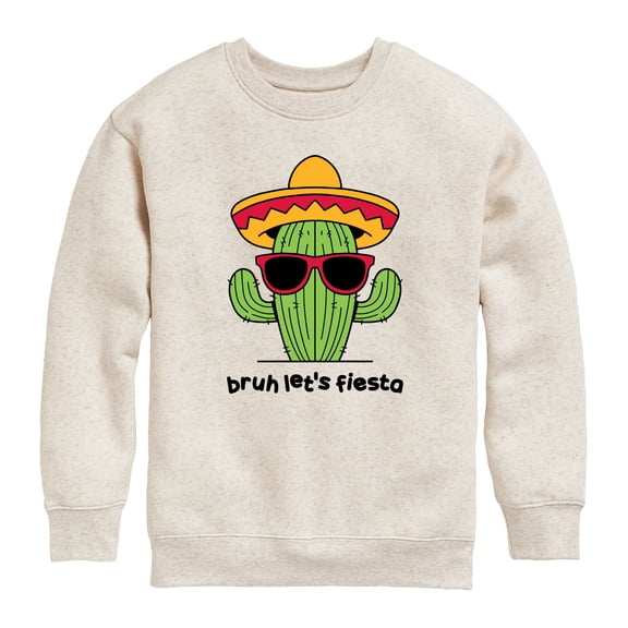 Instant Message - Bruh Let's Fiesta - Youth Boys Crew Fleece Sweatshirt
