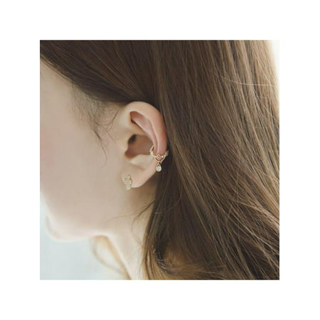 MAXSUN 1PC Women Water Drop Ear Clip Ear Cuff Non Pierced (Best Place To Pierce Baby Ears)
