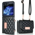 thumbnail image 3 of for Samsung Galaxy Z Flip 6 Crossbody Wallet Case, With Kickstand,Stylish Purse Flip PU Leather Handbag Case with Card Slots and Detachable Shoulder Strap for Samsung Galaxy Z Flip 6,Black, 3 of 10