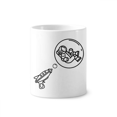 thumbnail image 1 of Cepillo de dientes titular de la pluma Mug de ceramica blanca taza 350ml, 1 of 2