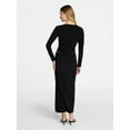 thumbnail image 2 of No Boundaries Long Sleeve Ruched Front Top and Maxi Skirt Set, 2-Piece, Women's XXS-XXL, 2 of 4