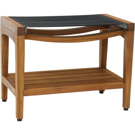 Patented 24" Asia® Sling Teak Shower Bench with Shelf ...
