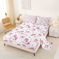 thumbnail image 2 of Erosebridal Unicorn Girls Queen Sheet Sets,Cute Pink Bowknot Kawaii Stars Loves Bed Set For Kids 4pcs, 2 of 6