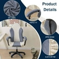 thumbnail image 3 of Nvzi-c Gaming Chair Cover Cat Scratch Proof Jacquard, Soft Spandex Gaming Chair Slipcovers Arms Attached Washable for Office Chair (Dark Grey), 3 of 5