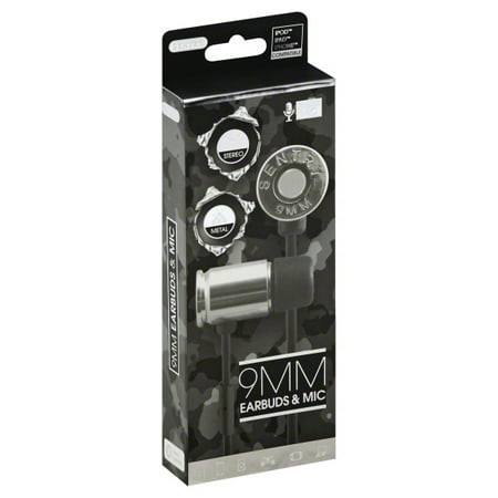 9MM Bullet Earbuds with Mic Silver (Best 9mm Bullets For Reloading)