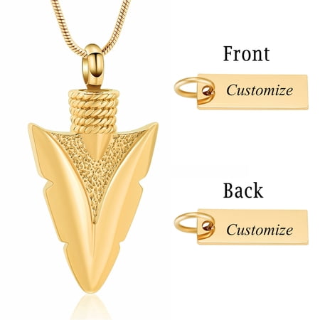 Urn Necklace for Men: Arrowhead Memorial Pendant Cremation Ash Jewelry Bereavement Keepsakes Gift for Loss of a Loved One