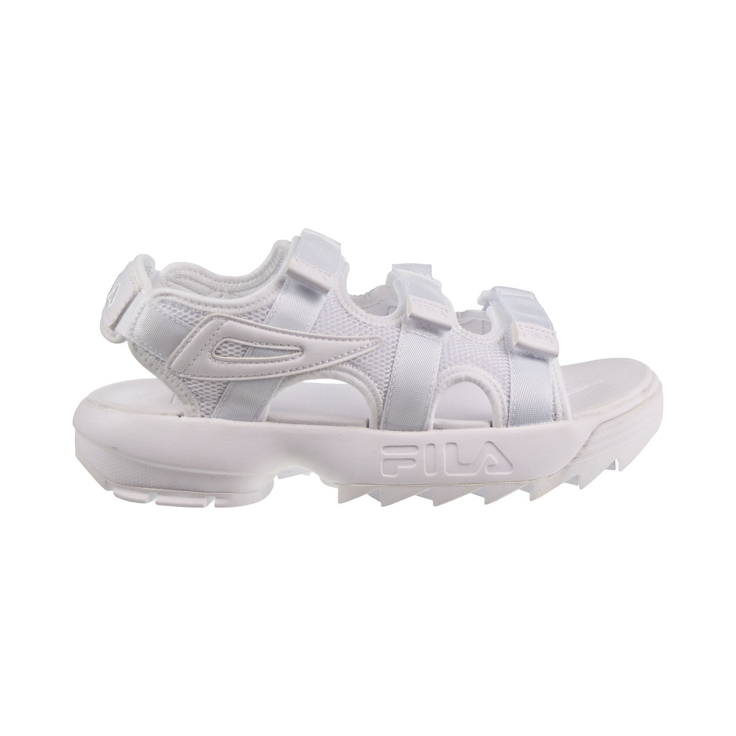 fila disruptor white platform sandal