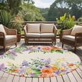 thumbnail image 4 of Large Round Rug 8Ft Washable Non-Slip, Pink Orange Flowers Circle Area Rugs for Living Room Bedroom, Spring Floral Farmhouse Botanical Rustic Indoor Floor Mats Carpet Runner for Home Decor, 4 of 8