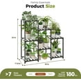 thumbnail image 5 of Bamworld Plant Stand Black Plant Shelf Indoor Plant Table for Multiple Plants 3 Tiers 7 Pots Ladder Plant Holder Table Plant Pot Stand for Window Garden Balcony Living Room, 5 of 6