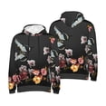 thumbnail image 6 of Bingfone Butterfly with Fowers Men's Drawstring Hoodie Long Sleeve Pocket Sweatshirts-Small, 6 of 6